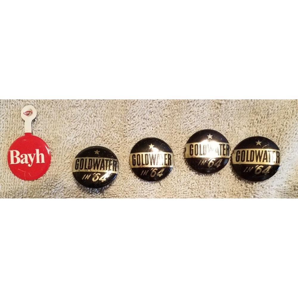 Vintage lot 4 GOLDWATER IN '64 Political Campaign Button Pinback Pin Extra Bayh